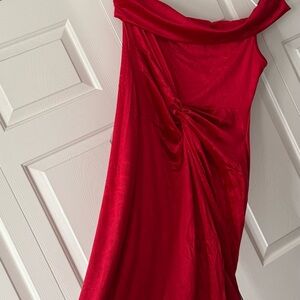 SHEIN One Shoulder Red Dress